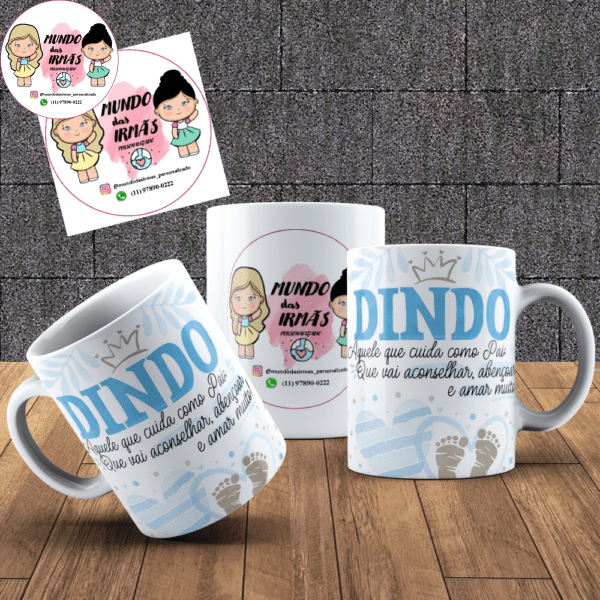 Caneca Dindo e Dinda