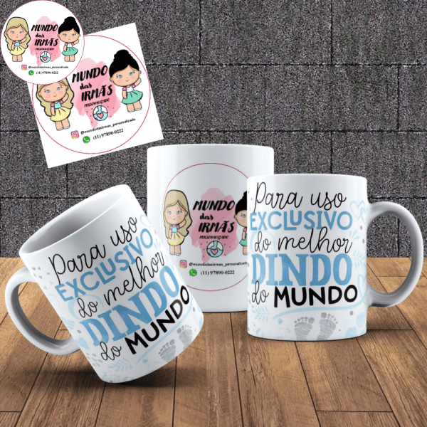 caneca dinda e dindo presente de casamento