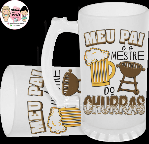 caneca de chopp de vidro jateada personalizada