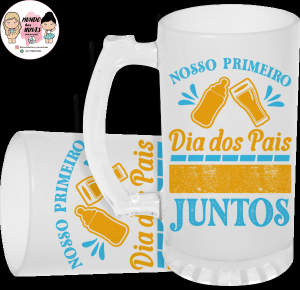 caneca de chopp jateada dia dos pais personalizada