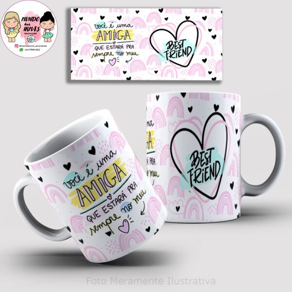 caneca amiga personalizada de porcelana