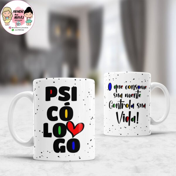 caneca de porcelana psicólogo