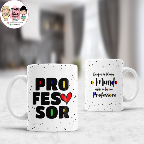 caneca de porcelana professora