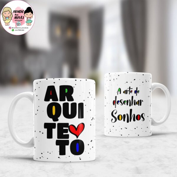 caneca de porcelana arquiteto