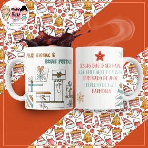Caneca De Natal Porcelana